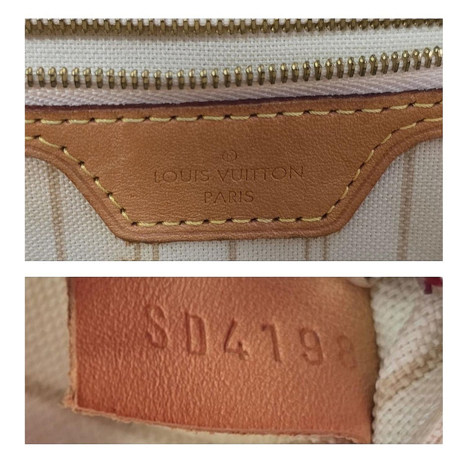 Louis Vuitton Neverfull Damier Azur MM Tote Rose Beige For Sale 3