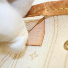 Louis Vuitton Neverfull Damier Azur Pm 869106 White Coated Canvas Tote