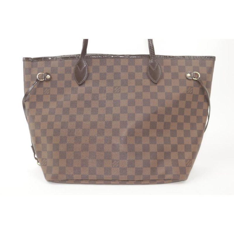 Louis Vuitton Neverfull Damier Ebene Mm 3lk0319 Brown Coated Canvas Tote For Sale 2