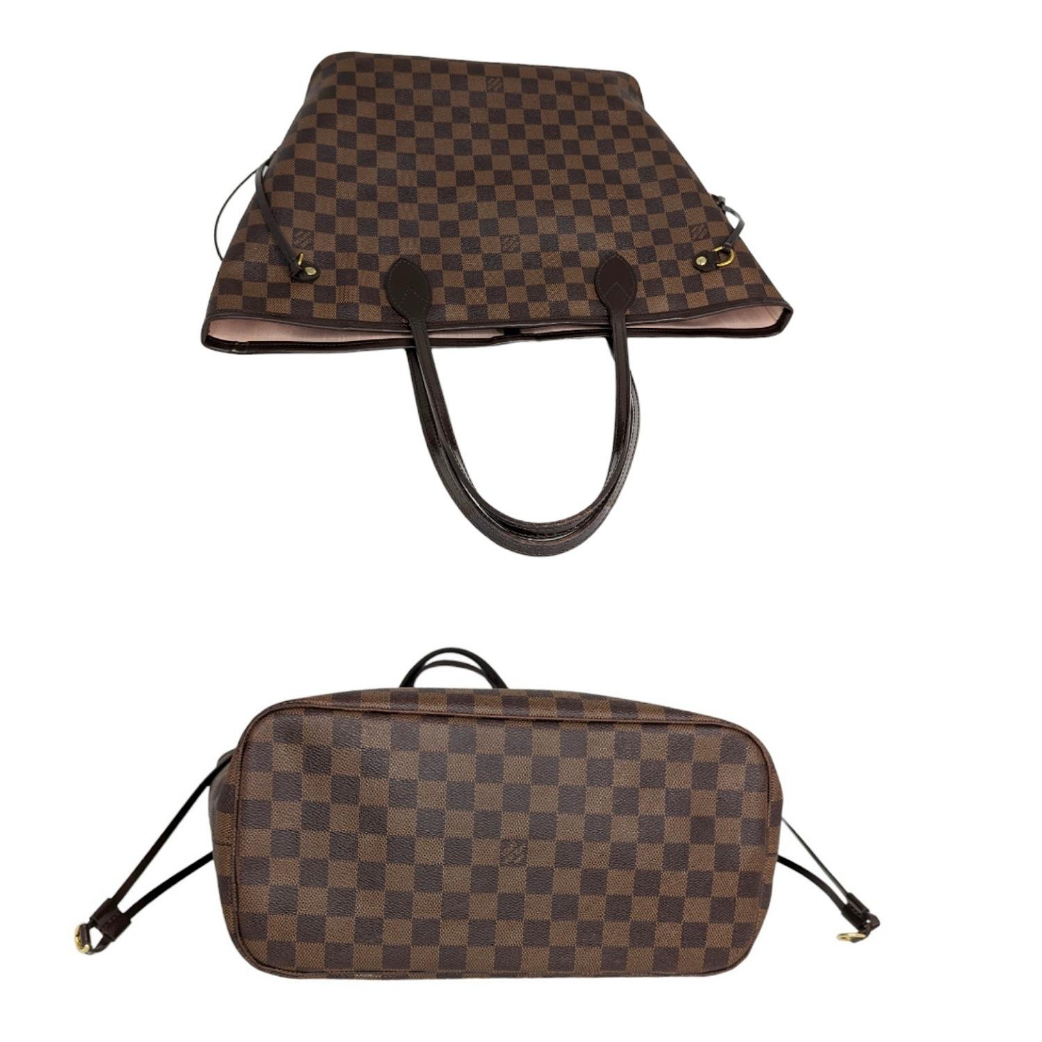 Louis Vuitton Neverfull Damier Ebene MM Tote with Pouch For Sale 1