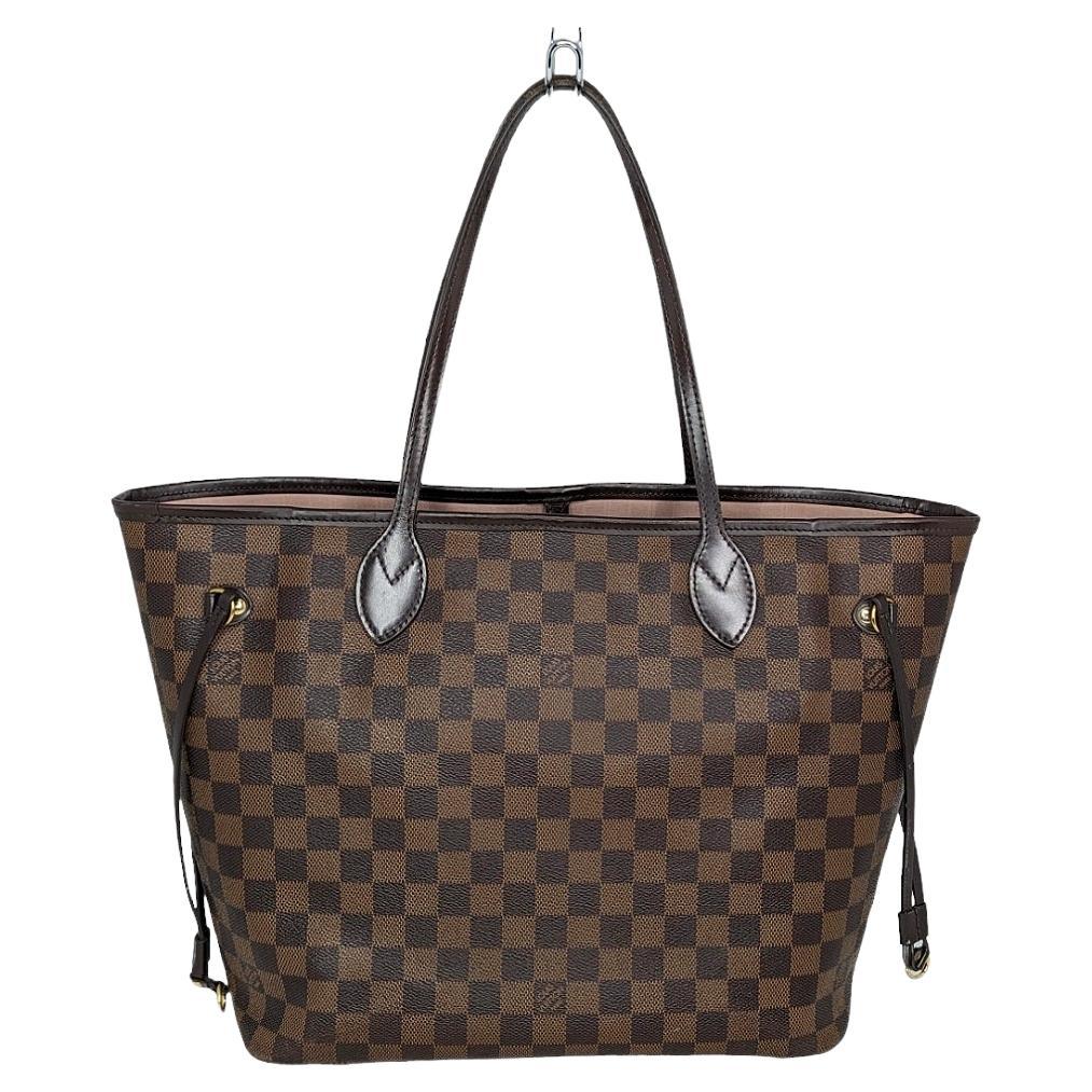 Louis Vuitton Neverfull Damier Ebene MM Tote with Pouch For Sale