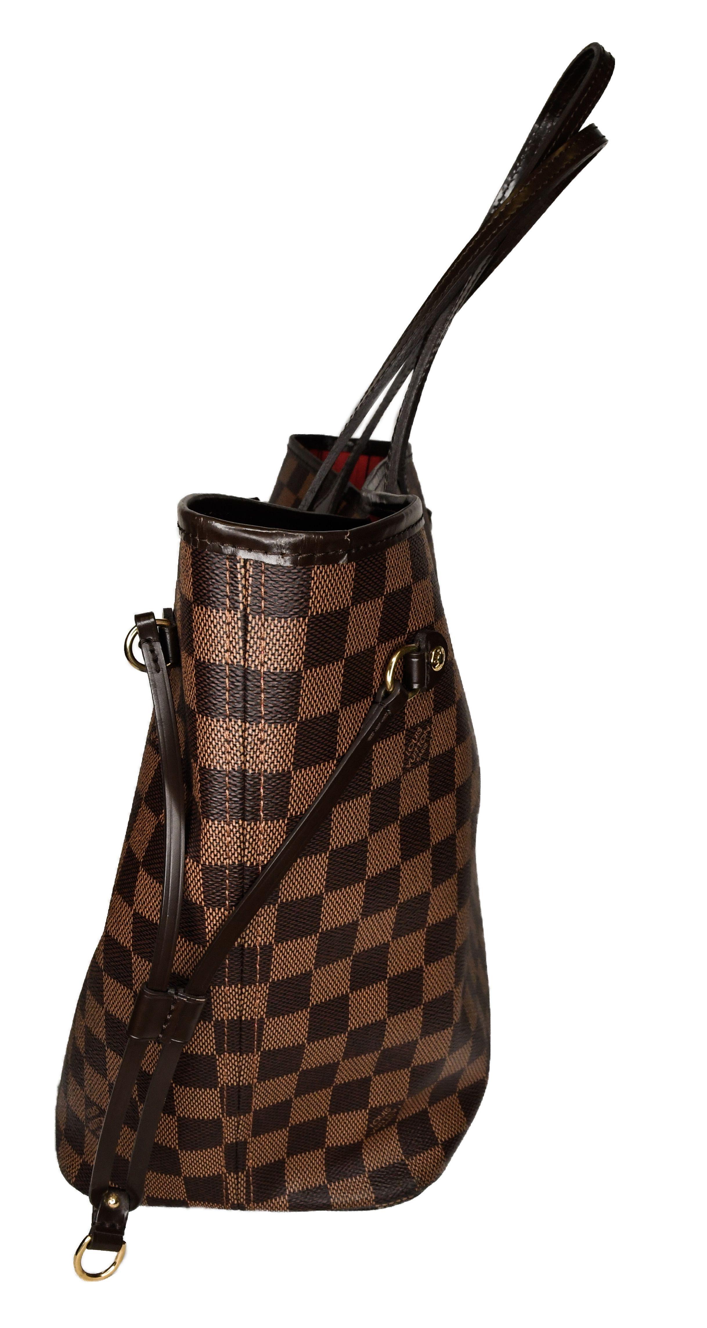 Brown Louis Vuitton Neverfull Damier Ebene MM With Pouch 