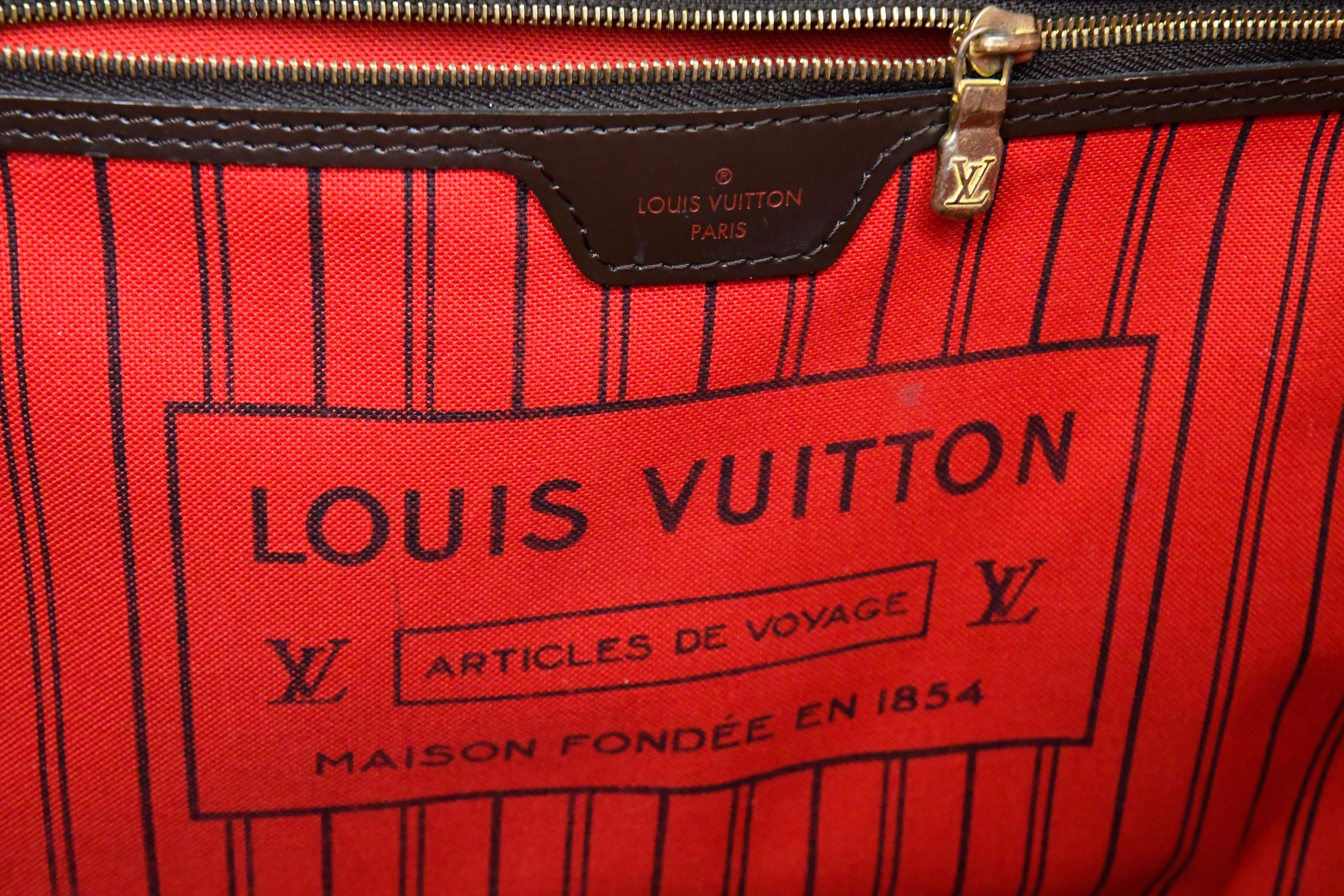 Louis Vuitton Neverfull Damier Ebene MM With Pouch  4