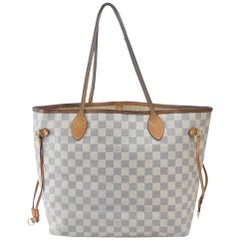 Used Louis Vuitton Neverfull Damier Mm 867314 Azur Coated Canvas Tote