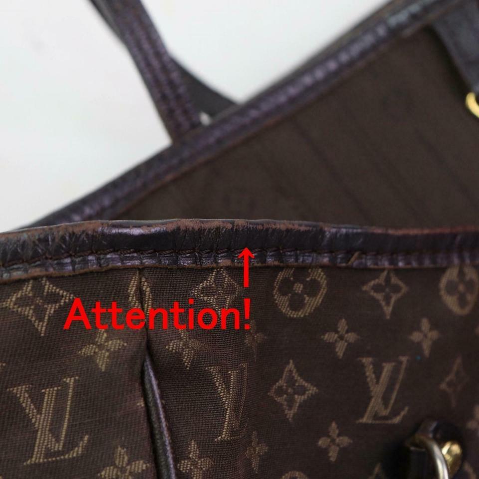Louis Vuitton Neverfull Ebene Idylle Mm 871291 Brown Monogram Mini Lin Canvas 4