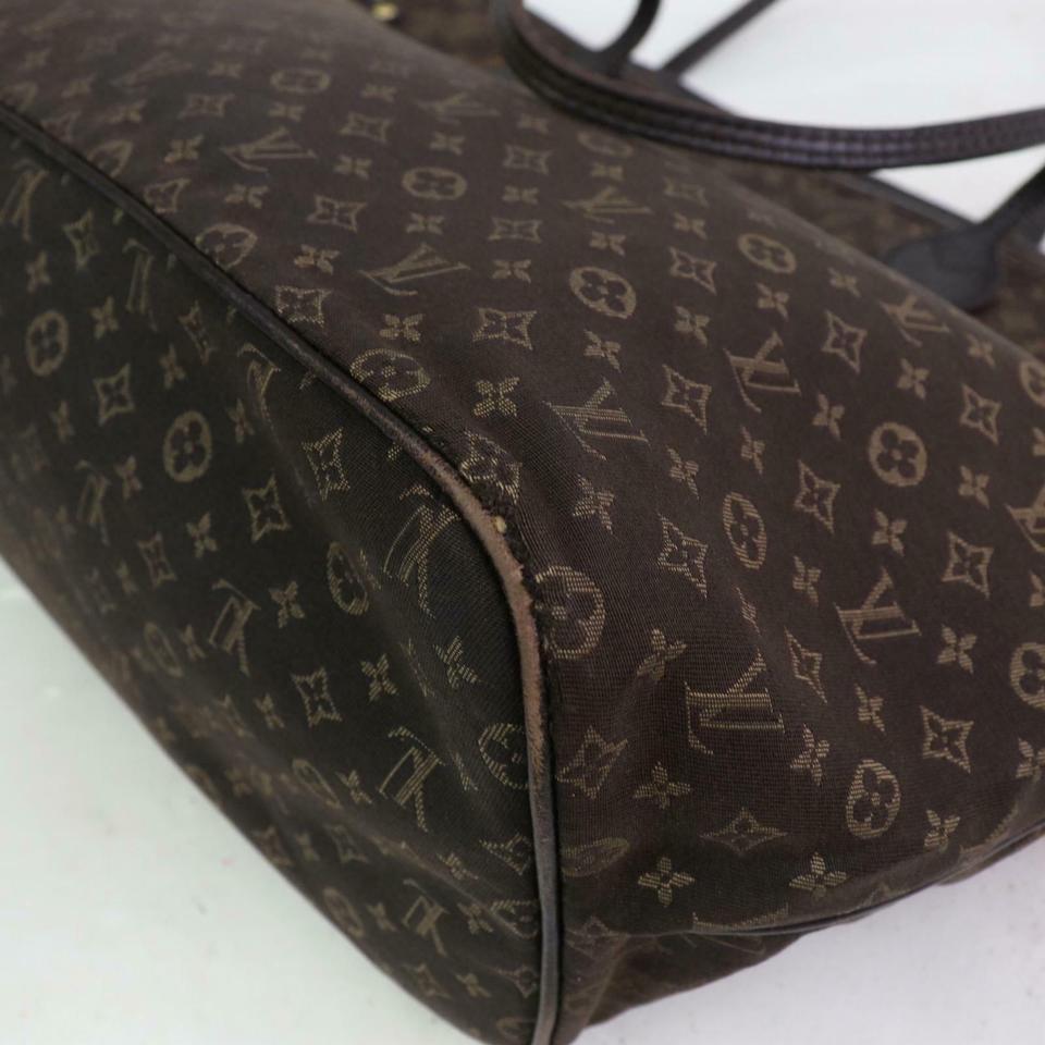 Women's Louis Vuitton Neverfull Ebene Idylle Mm 871291 Brown Monogram Mini Lin Canvas