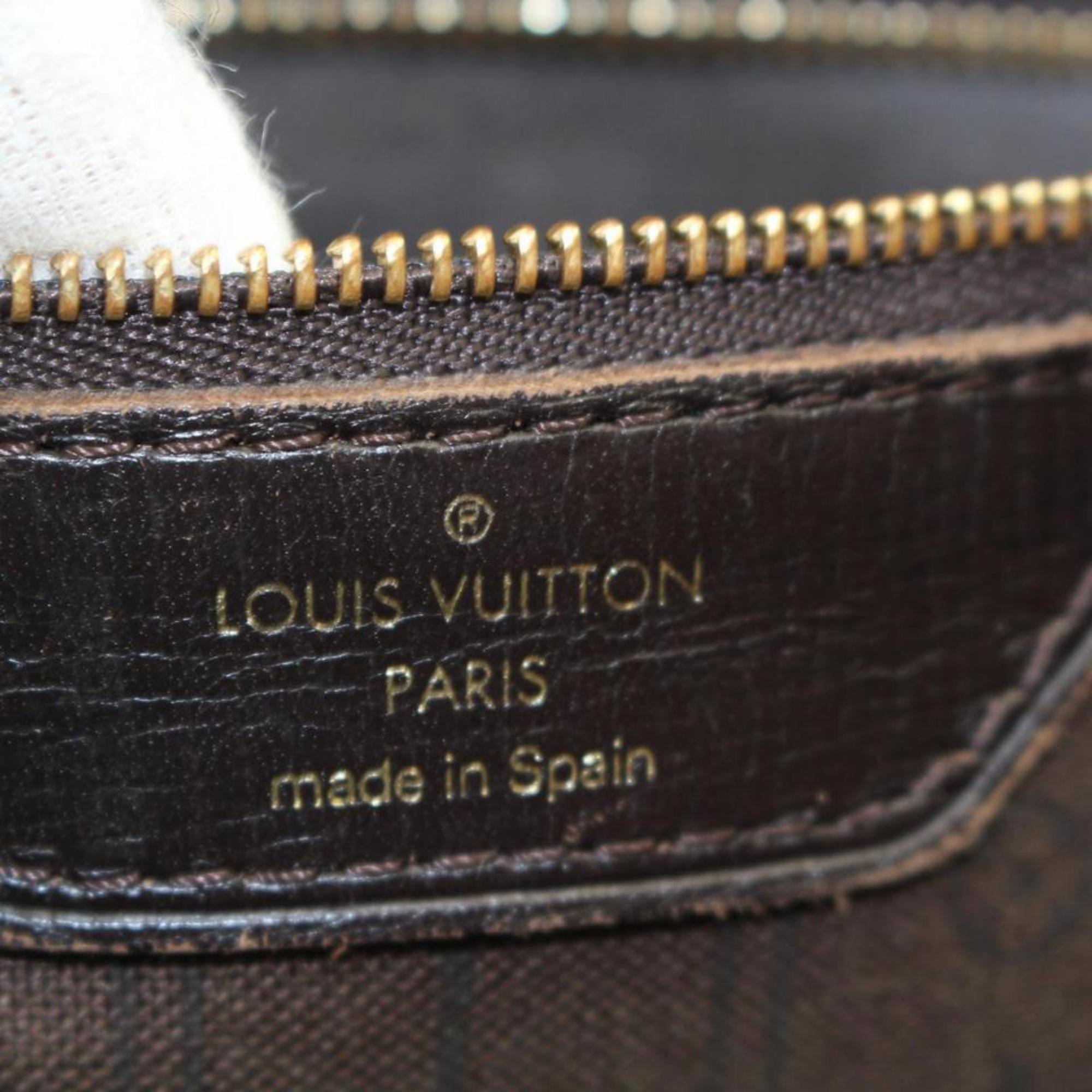 Louis Vuitton Neverfull Ebene Monogram Mini Lin Mm 869663 Brown Canvas Tote For Sale 6