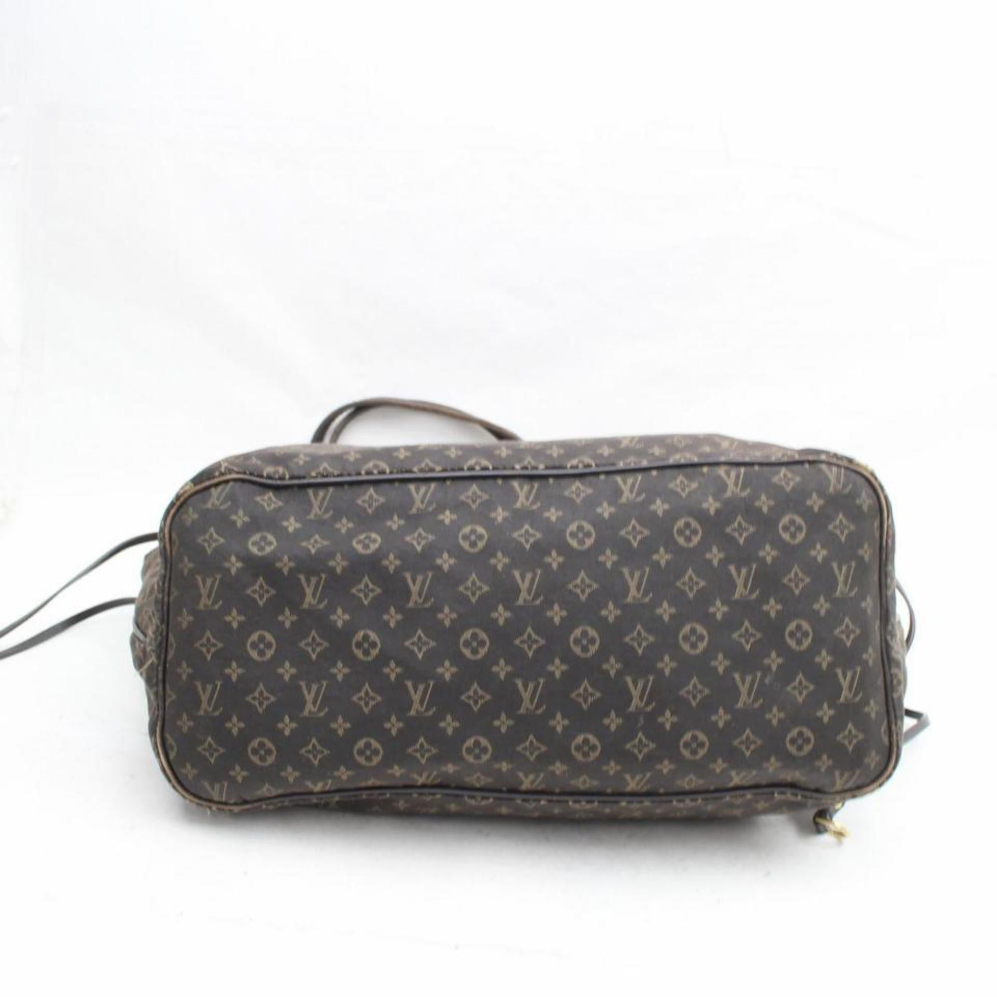 Louis Vuitton Neverfull Ebene Monogram Mini Lin Mm 869663 Brown Canvas Tote For Sale 2