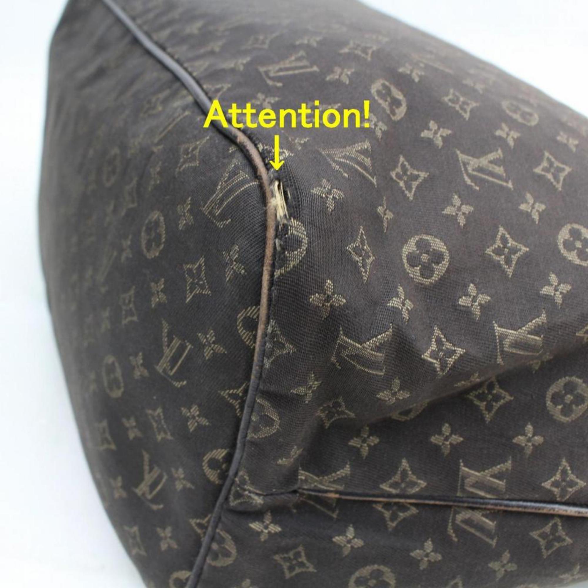 Louis Vuitton Neverfull Ebene Monogram Mini Lin Mm 869663 Brown Canvas Tote For Sale 4