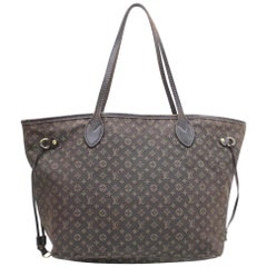 Louis Vuitton Neverfull Ebene Monogram Mini Lin Mm 869663 Brown Canvas Tote