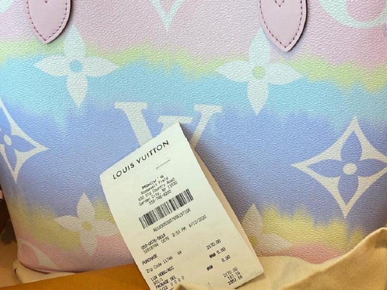 Louis Vuitton Neverfull Escale Mm Tye Dye Pastel 18lv617 Pink Coated Canvas  Tote at 1stDibs