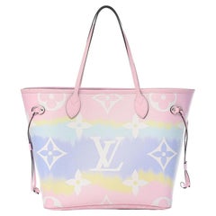 Louis Vuitton Neverfull Escale Mm Tye Dye Pastel 18lv617 Pink Coated Canvas Tote