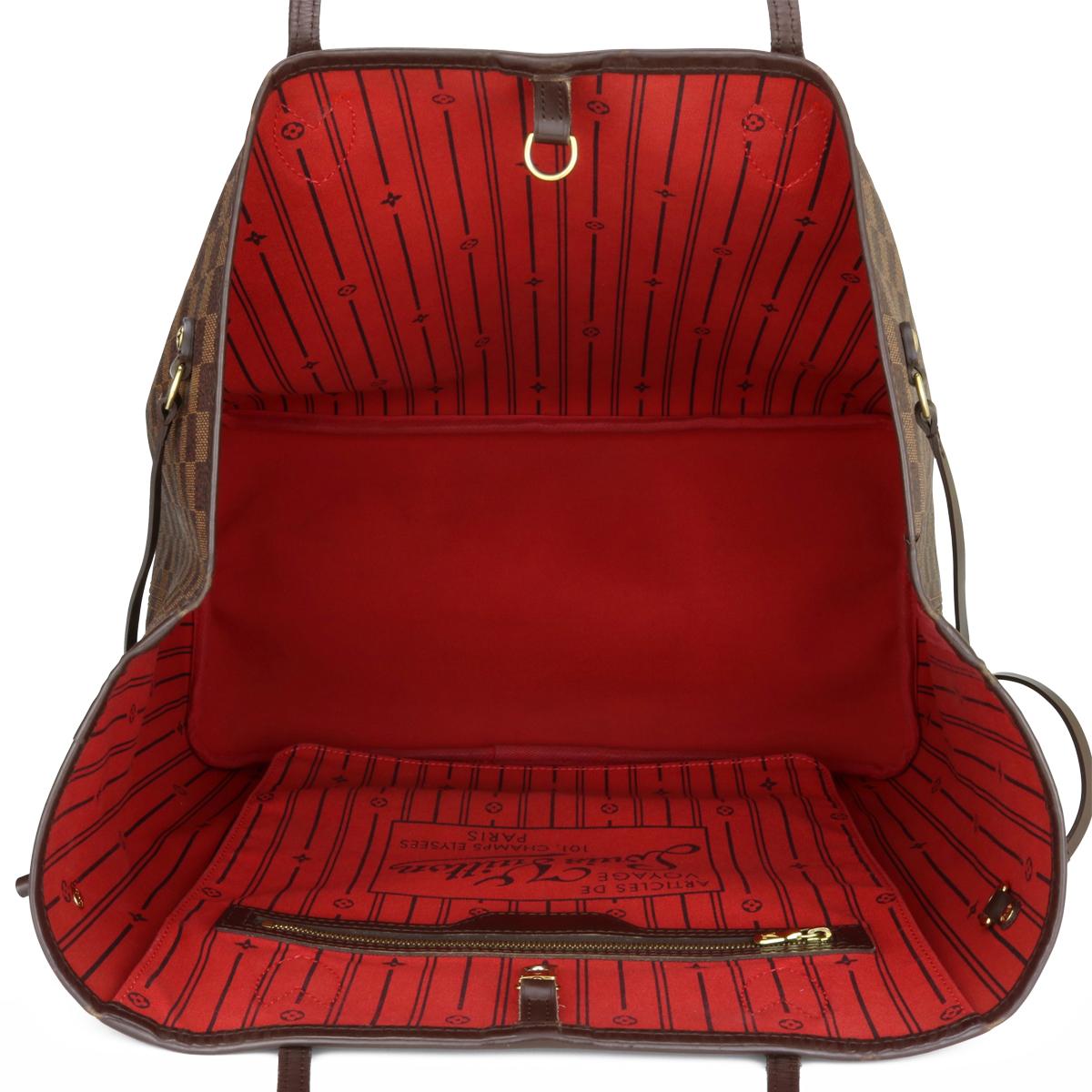 Louis Vuitton Neverfull GM Bag in Damier Ebène with Cherry Red Interior 2013 10