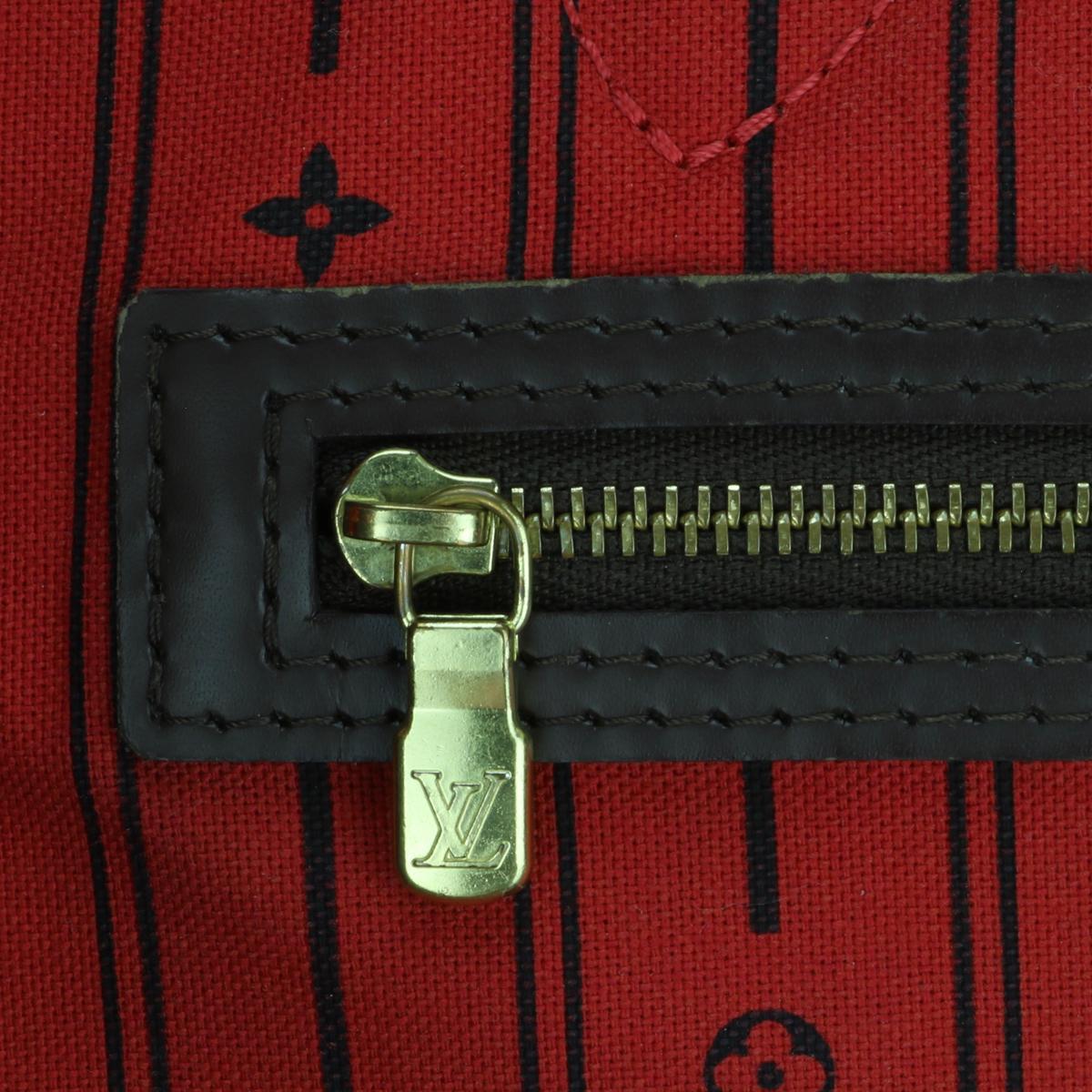 Louis Vuitton Neverfull GM Bag in Damier Ebène with Cherry Red Interior 2013 12