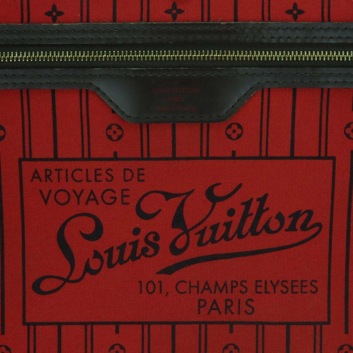 Louis Vuitton Neverfull GM Bag in Damier Ebène with Cherry Red Interior 2013 13