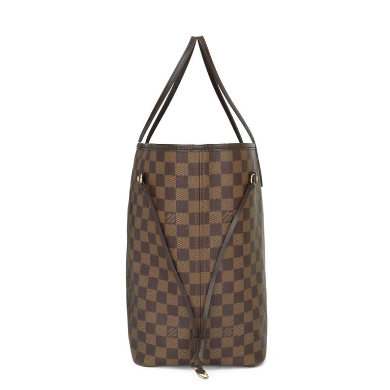 Louis Vuitton Neverfull GM Tasche aus Damier Ebene mit kirschroter Innenausstattung 2013 bei 1stDibs