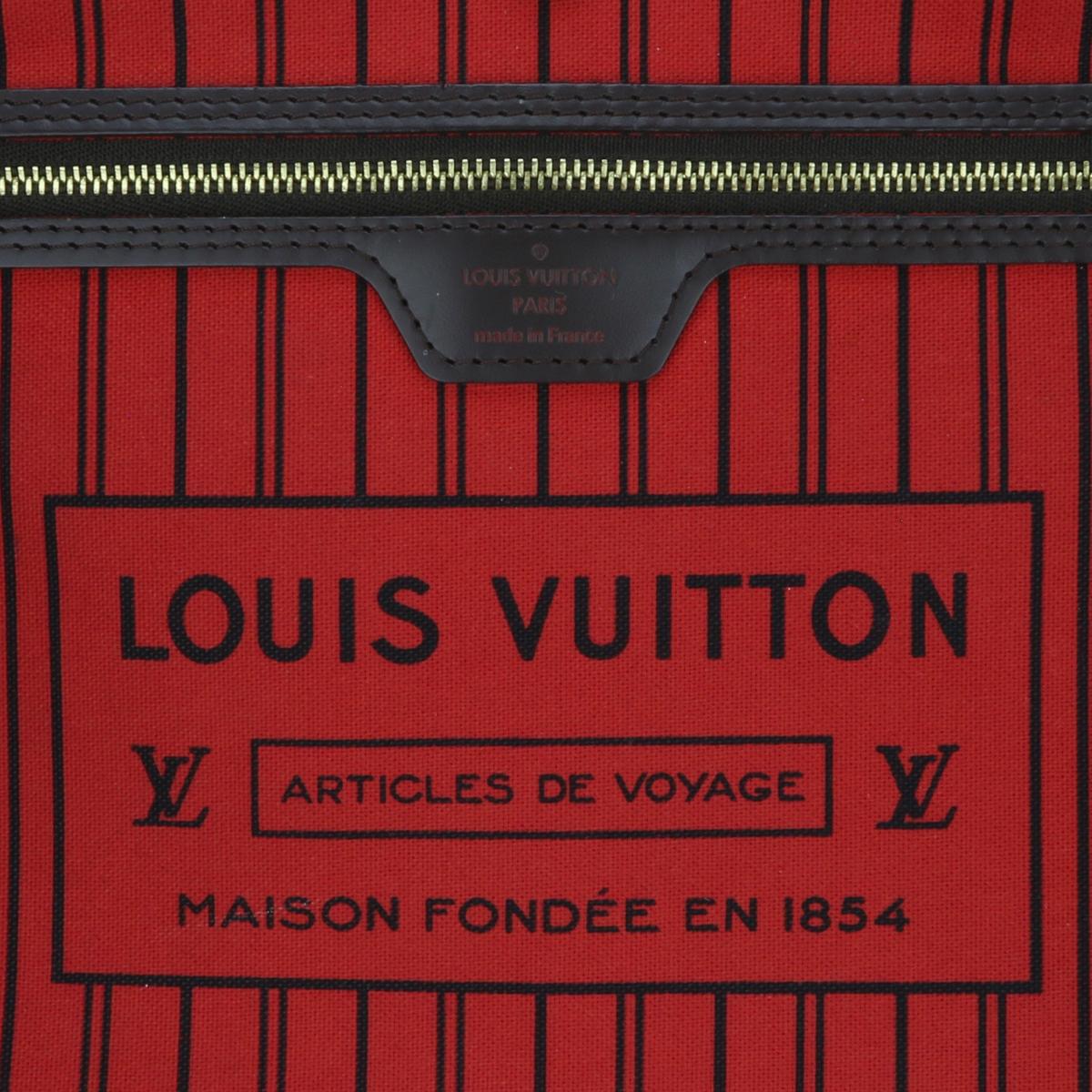 Louis Vuitton Neverfull GM Bag in Damier Ebène with Cherry Red Interior 2015 12