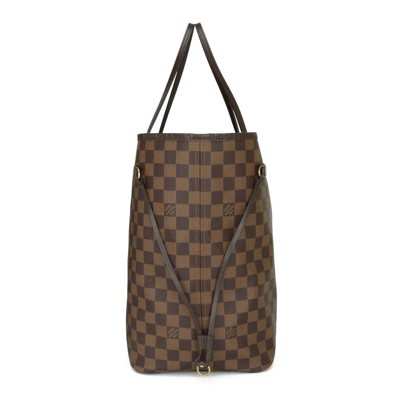 Louis Vuitton Neverfull MM Damier Ebene with Pouch- MISSING 1 LEATHER SIDE  CINCH