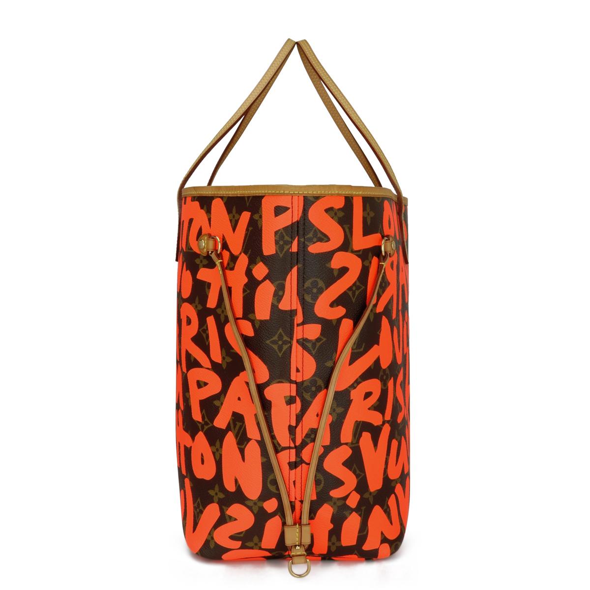 Women's or Men's Louis Vuitton Neverfull GM Bag in Monogram Graffiti with Orange Interior 2009