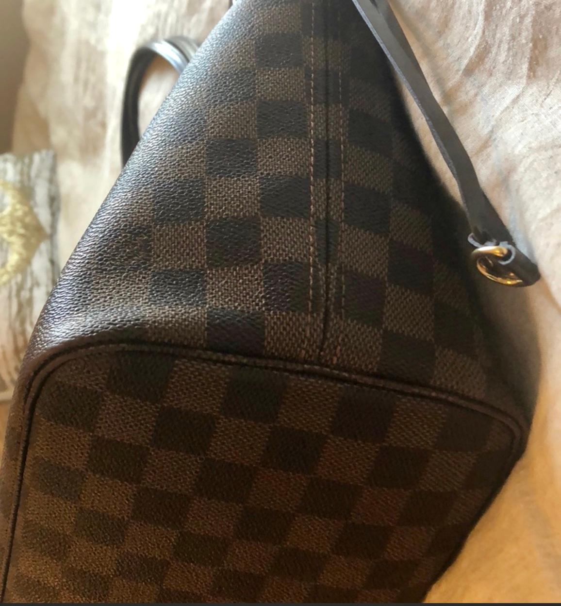 LOUIS VUITTON  Neverfull GM Huge Shoulder Bag Damier Ebene, Red Interior  In Excellent Condition In New York, NY