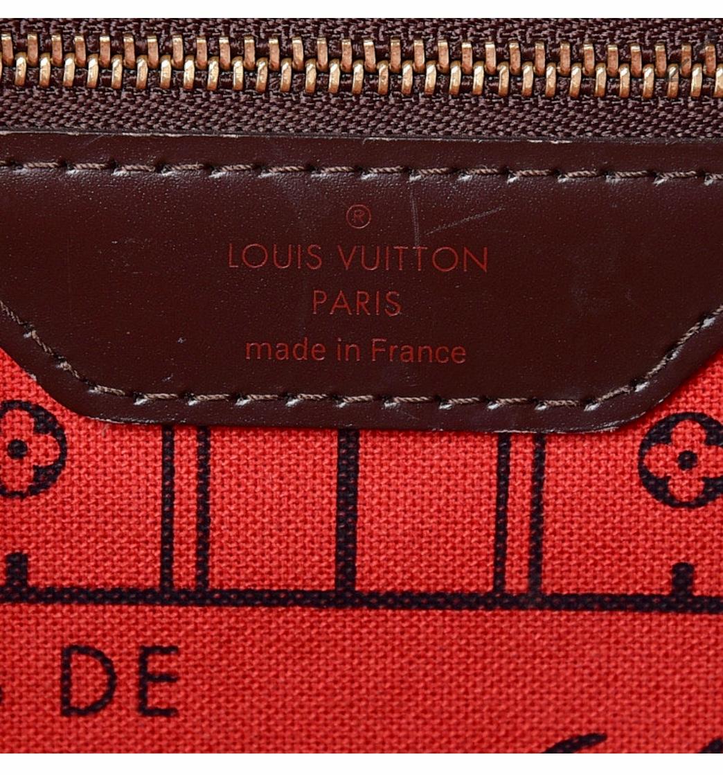 LOUIS VUITTON  Neverfull GM Huge Shoulder Bag Damier Ebene, Red Interior  3