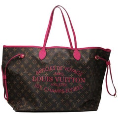 Used Louis Vuitton Neverfull GM Ikat Rose Voyage Limited Edition Tote Handbag