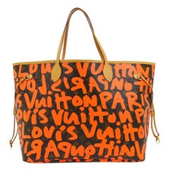 Louis Vuitton Neverfull GM Orange Graffiti Sprouse Carryall Travel Tote Bag