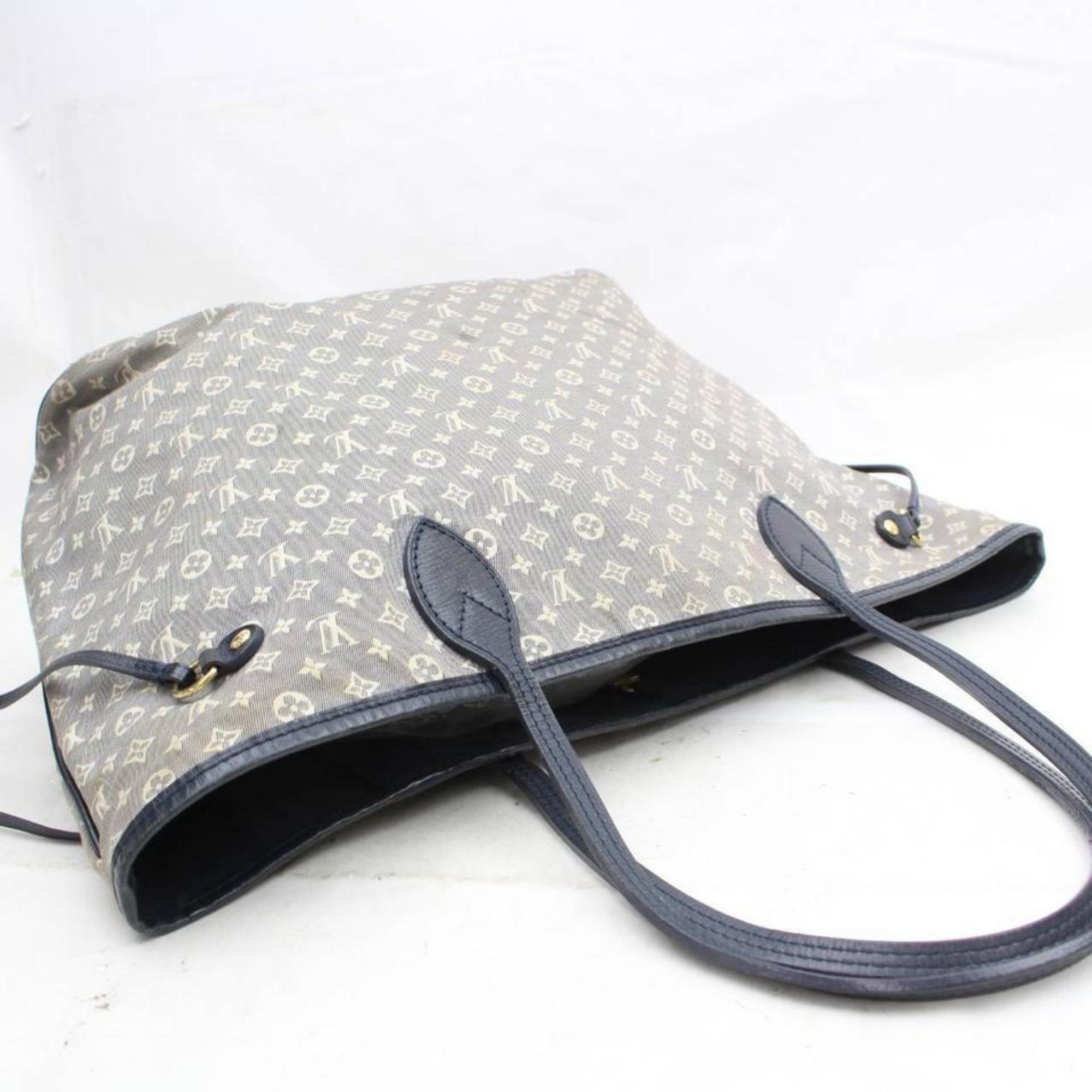 Louis Vuitton Neverfull Idylle Monogram Mini Lin Mm 869790 Blue Canvas Tote For Sale 5