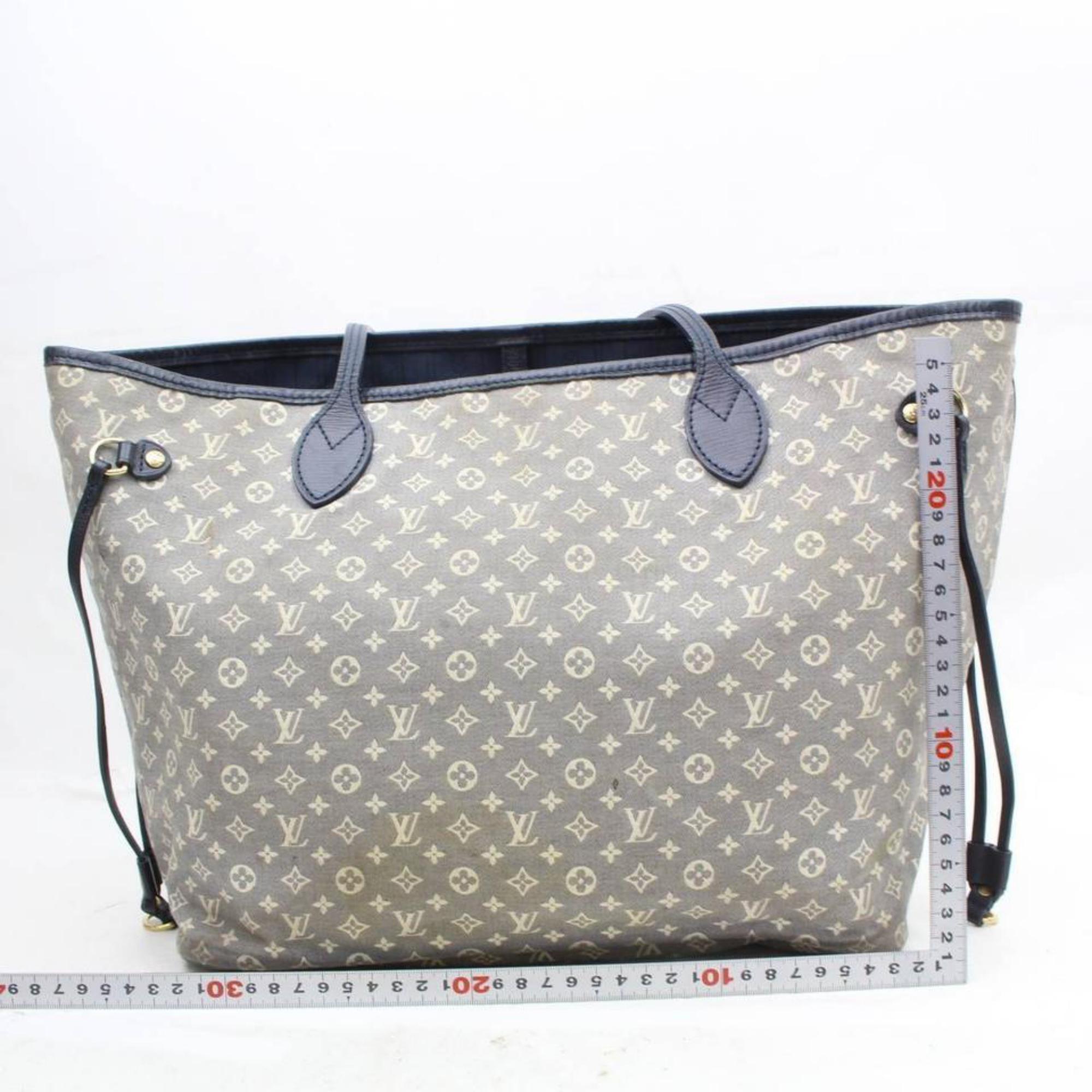 Women's Louis Vuitton Neverfull Idylle Monogram Mini Lin Mm 869790 Blue Canvas Tote For Sale