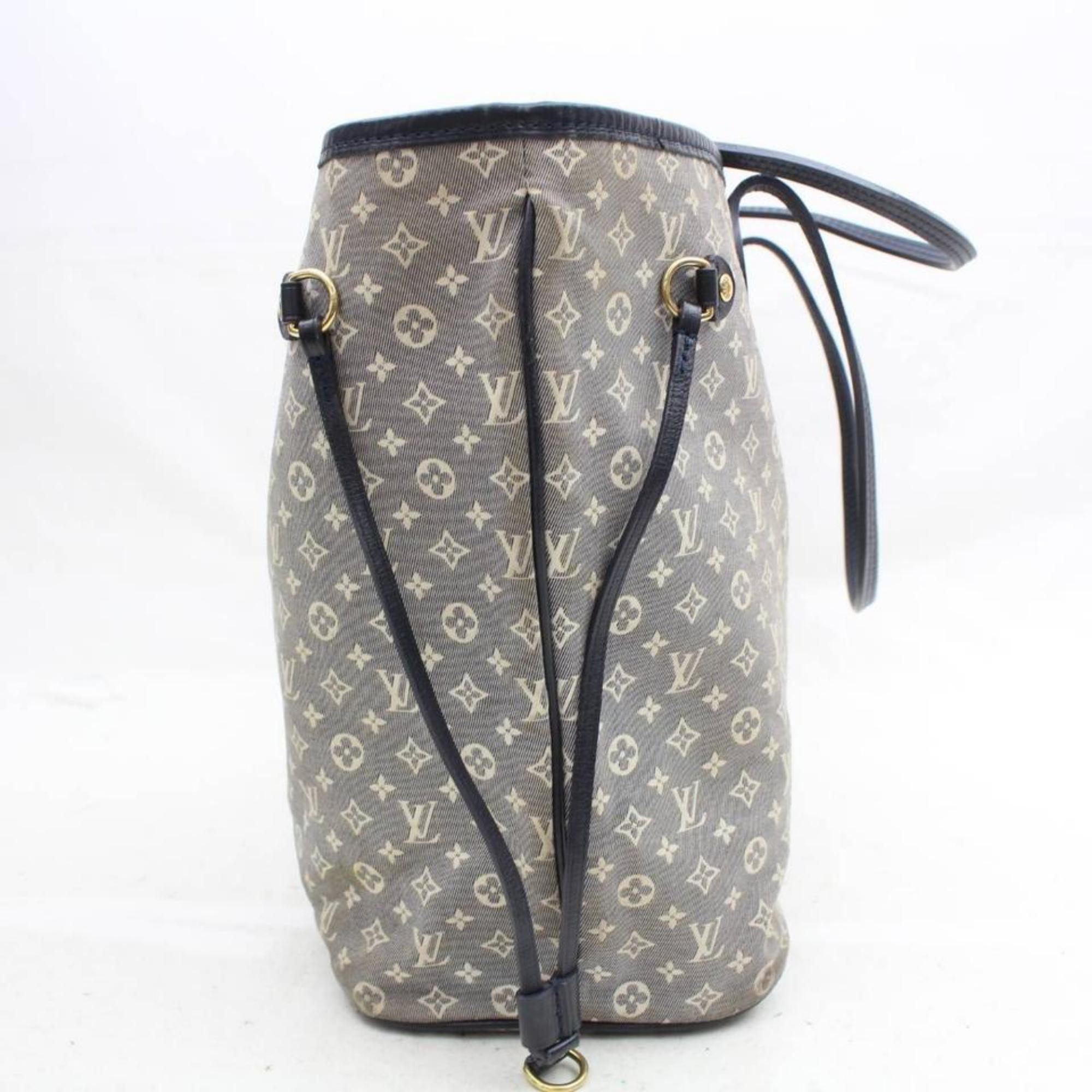 Louis Vuitton Neverfull Idylle Monogram Mini Lin Mm 869790 Blue Canvas Tote For Sale 1