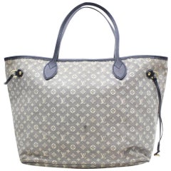 Vintage Louis Vuitton Neverfull Idylle Monogram Mini Lin Mm 869790 Blue Canvas Tote