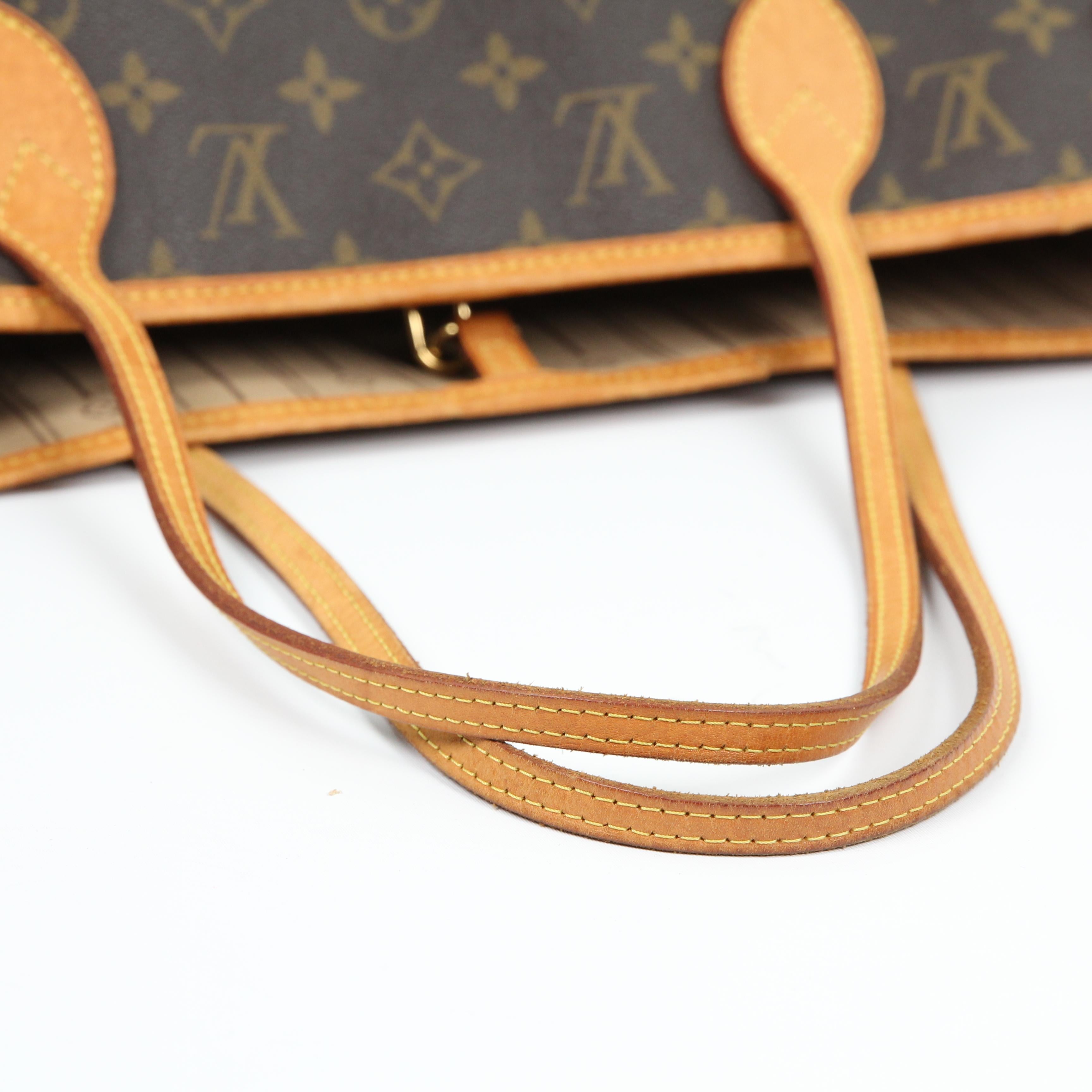 Louis Vuitton Neverfull leather tote For Sale 15