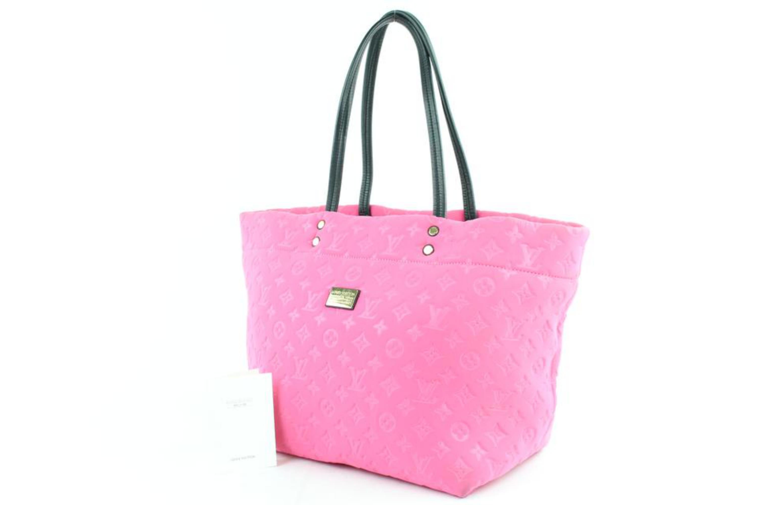 Louis Vuitton Limited Edition Fuchsia Monogram Neoprene Scuba GM Tote Bag