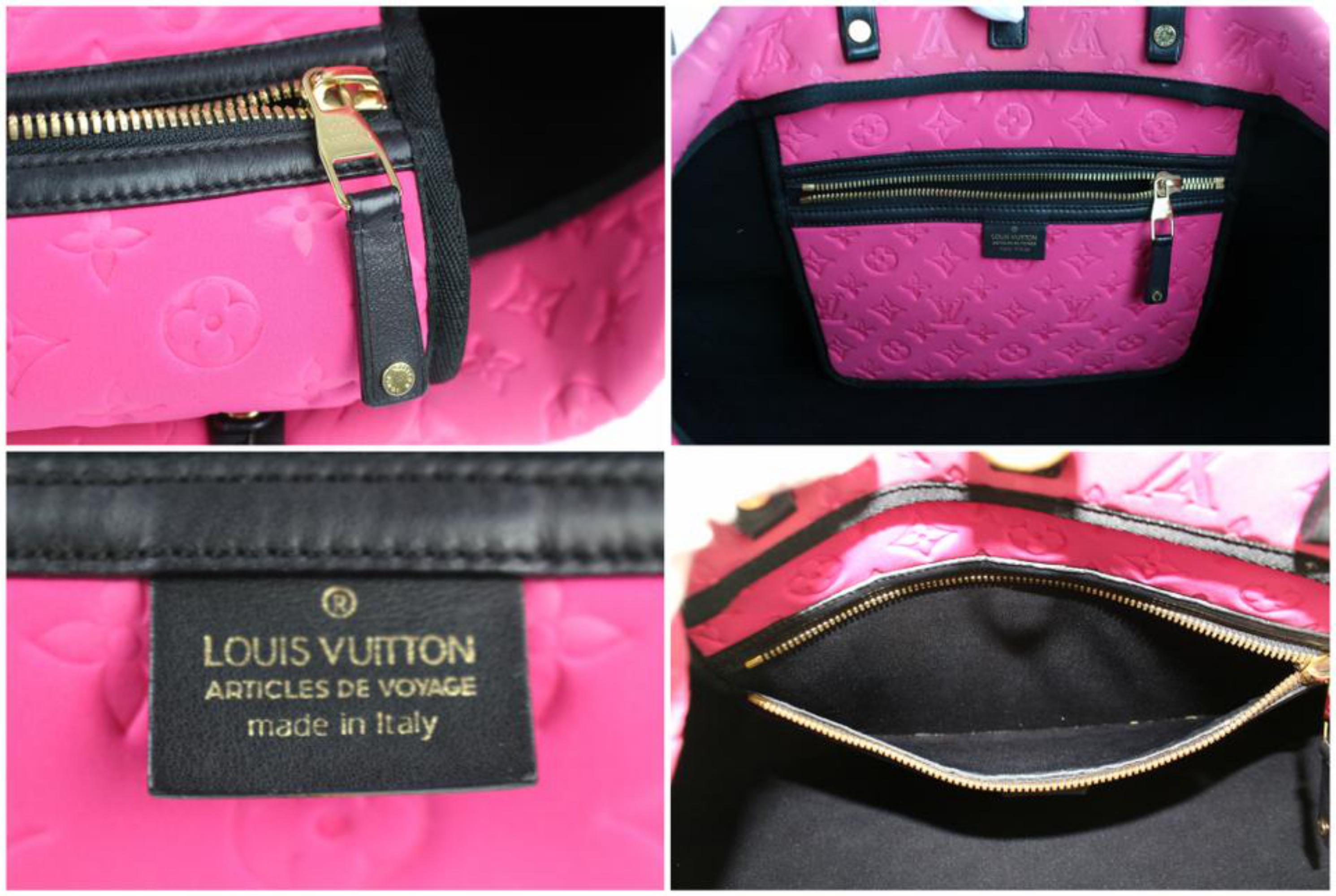 Pink Louis Vuitton Neverfull Limited Edition Fuchsia Scubaneverfull Mm 16lz0114 Tote For Sale
