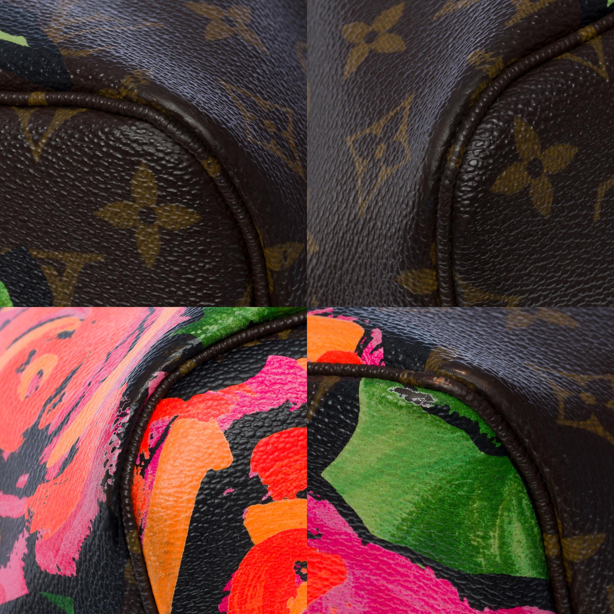 Louis Vuitton Neverfull Limited Edition Roses by Stephen Sprouse in brown canvas 3