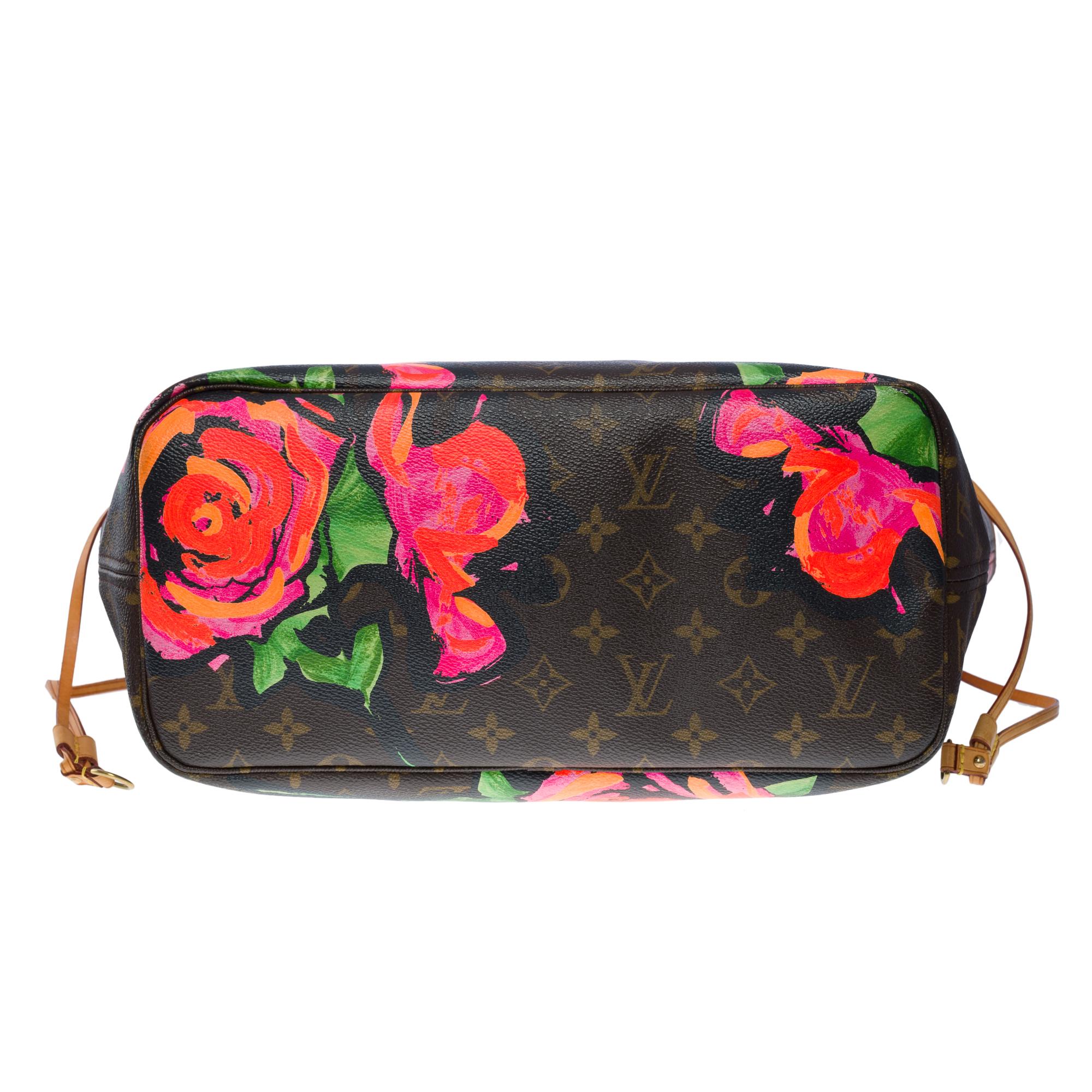 Louis Vuitton Neverfull Limited Edition Roses by Stephen Sprouse in brown canvas 2