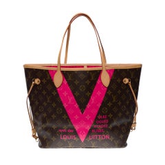 Louis Vuitton Neverfull Limited Edition "Saint Tropez" Hot Pink Tote with pouch
