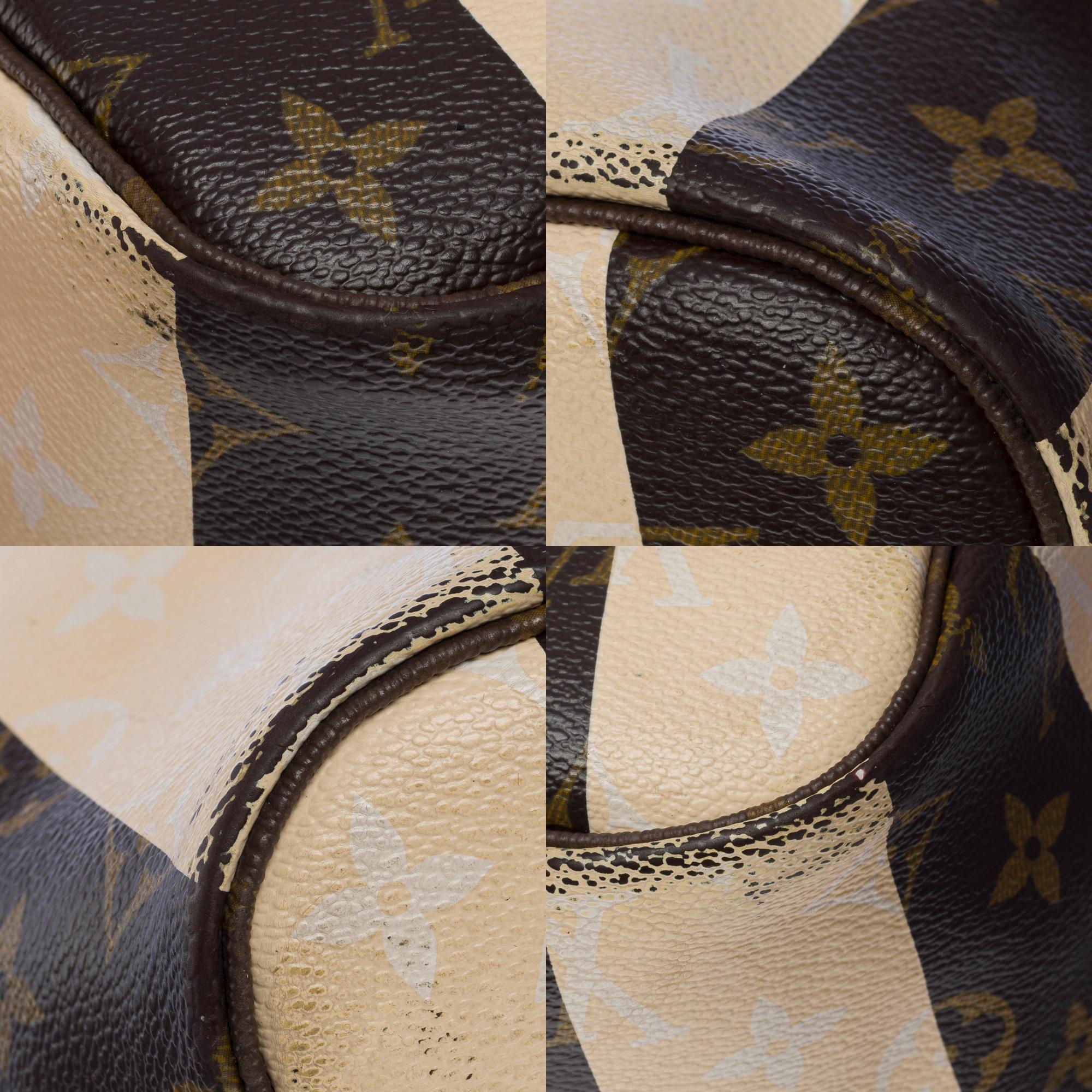 Louis Vuitton Neverfull Limited Edition Stripes Tote bag in brown canvas, GHW 3