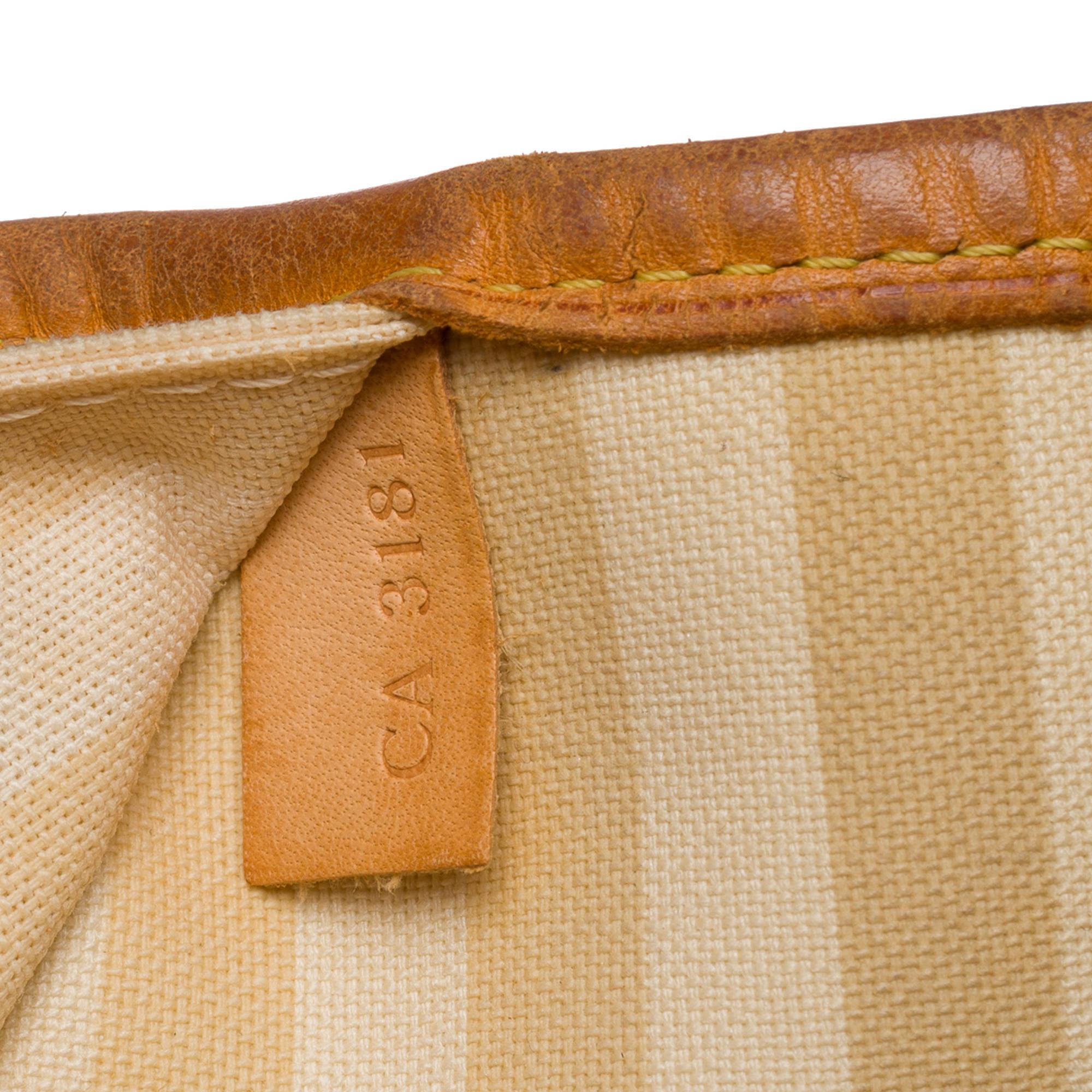 Louis Vuitton Neverfull Limited Edition Stripes Tote bag in brown canvas, GHW In Good Condition In Paris, IDF