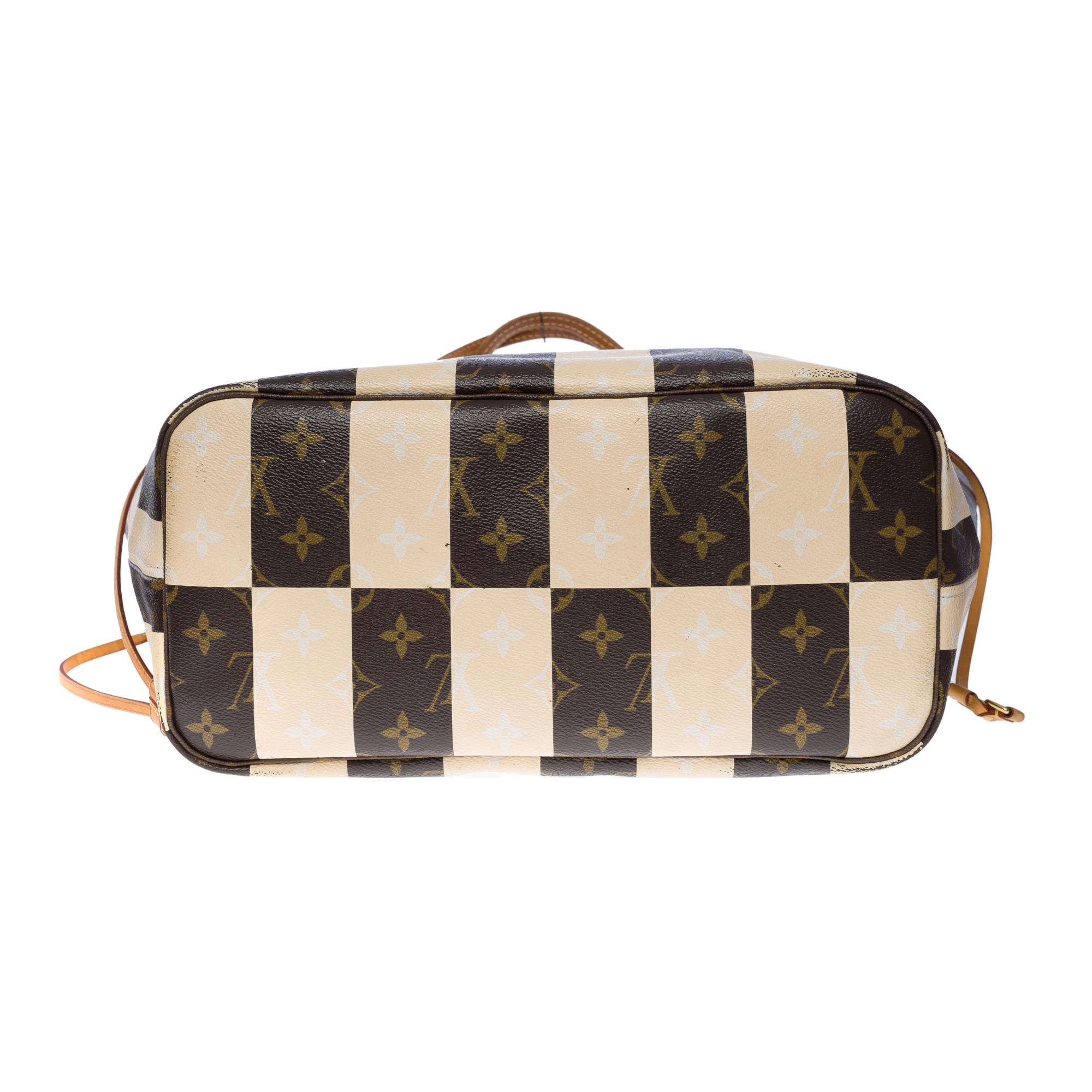 Louis Vuitton Neverfull Limited Edition Stripes Tote bag in brown canvas, GHW 2