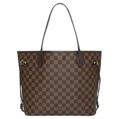 Louis Vuitton Neverfull MM Bag in Damier Ebène with Cherry Red 2016