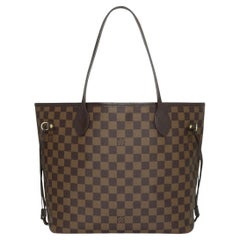 Louis Vuitton Neverfull MM Bag in Damier Ebène with Cherry Red 2016