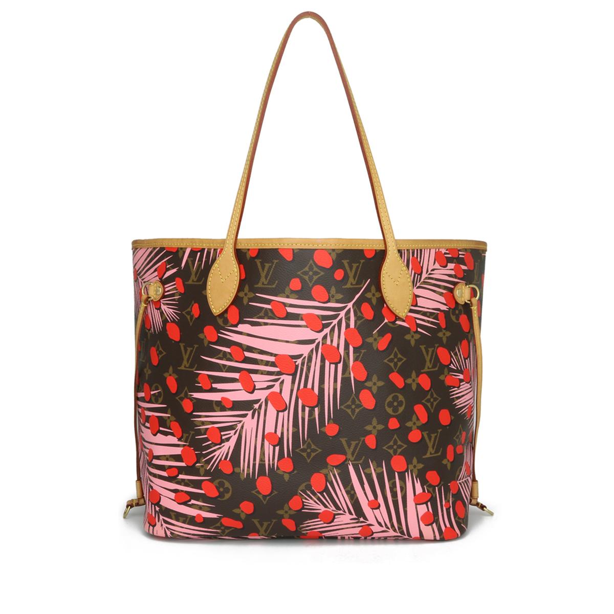 Brown Louis Vuitton Neverfull MM Bag in Monogram Jungle Dots 2016 Limited Edition For Sale