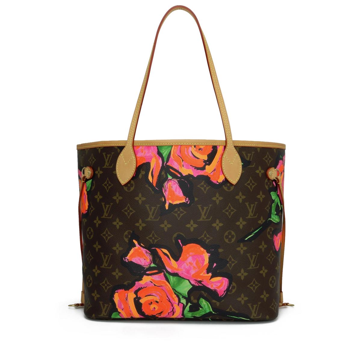 Brown Louis Vuitton Neverfull MM Bag in Monogram Roses 2009 Limited Edition
