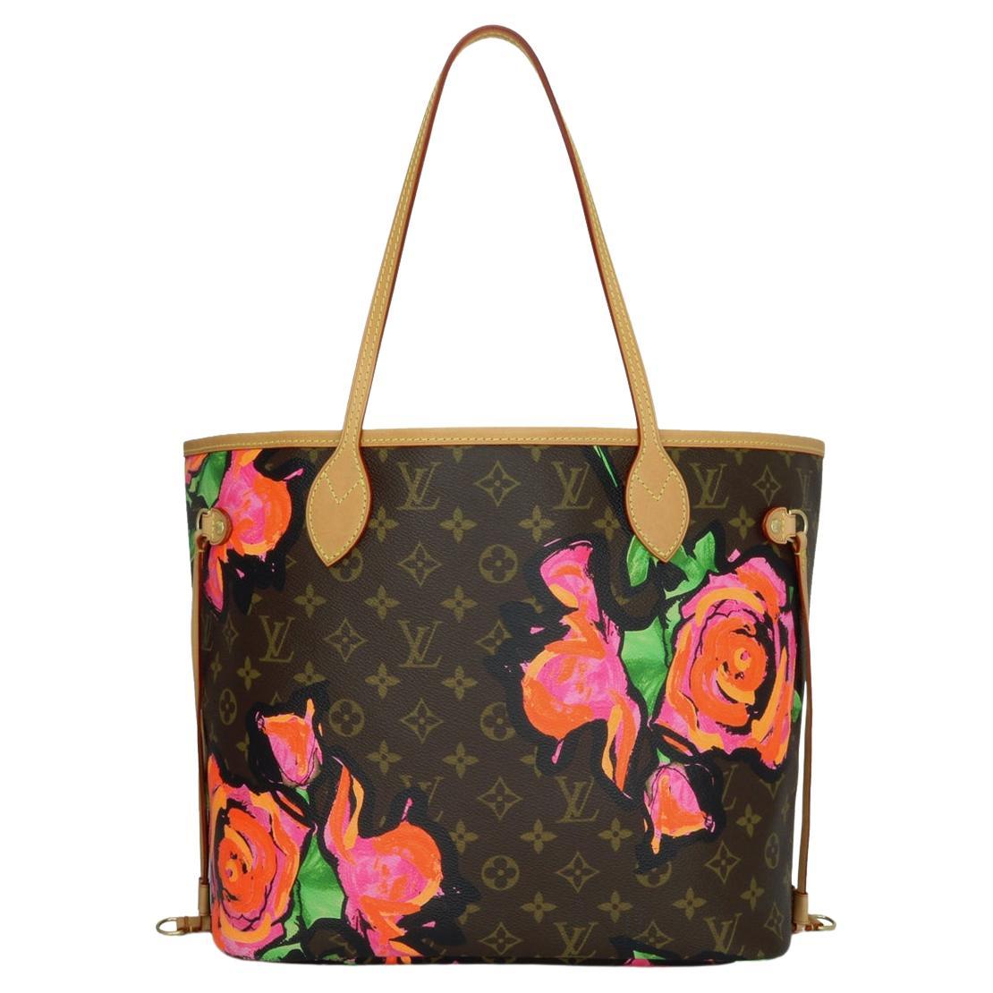 Louis Vuitton Neverfull MM Bag in Monogram Roses 2009 Limited Edition For Sale