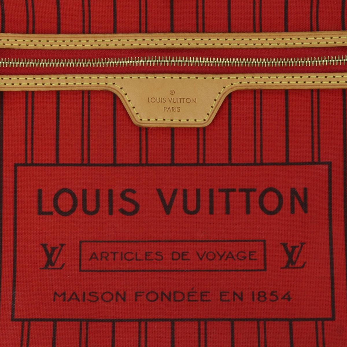 Louis Vuitton Neverfull MM Bag in Monogram with Cherry Red Interior 2019 For Sale 13
