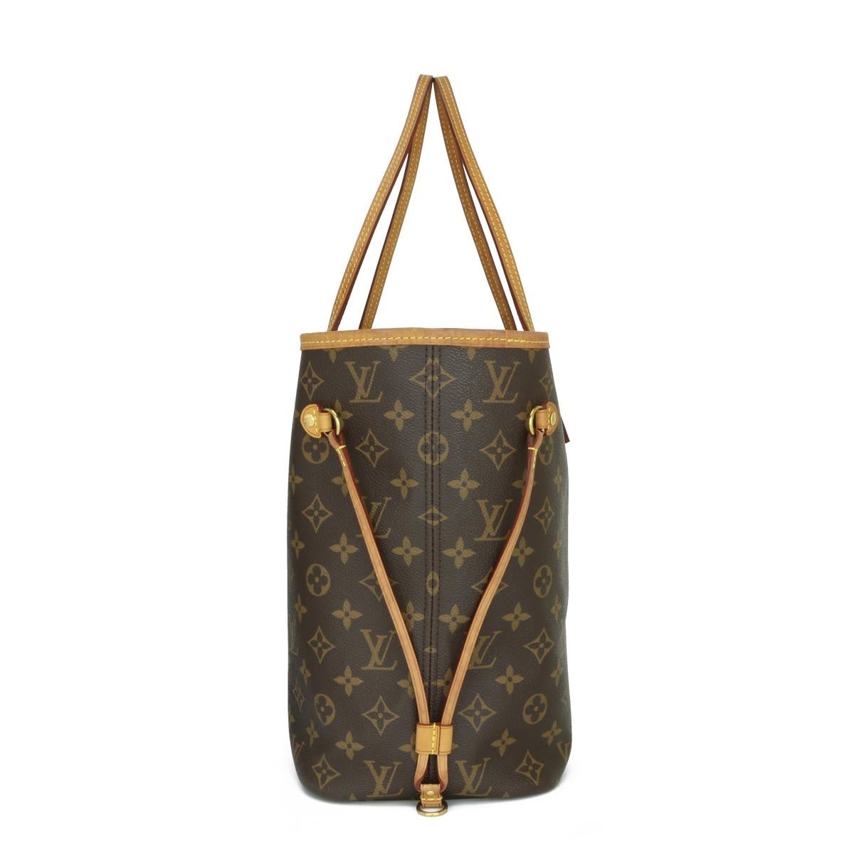 Women's or Men's Louis Vuitton Neverfull MM Bag in Monogram with Pivoine Interior 2019