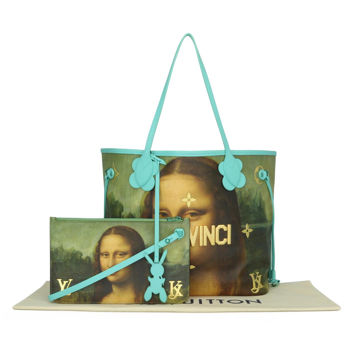 Louis Vuitton Neverfull MM Bag Masters Collection Da Vinci Mona Lisa with Blue Interior with Blue/Gold-Tone Hardware 2017 Limited Edition.

This bag is in very good condition.

Finding this particular style bag in excellent condition becomes