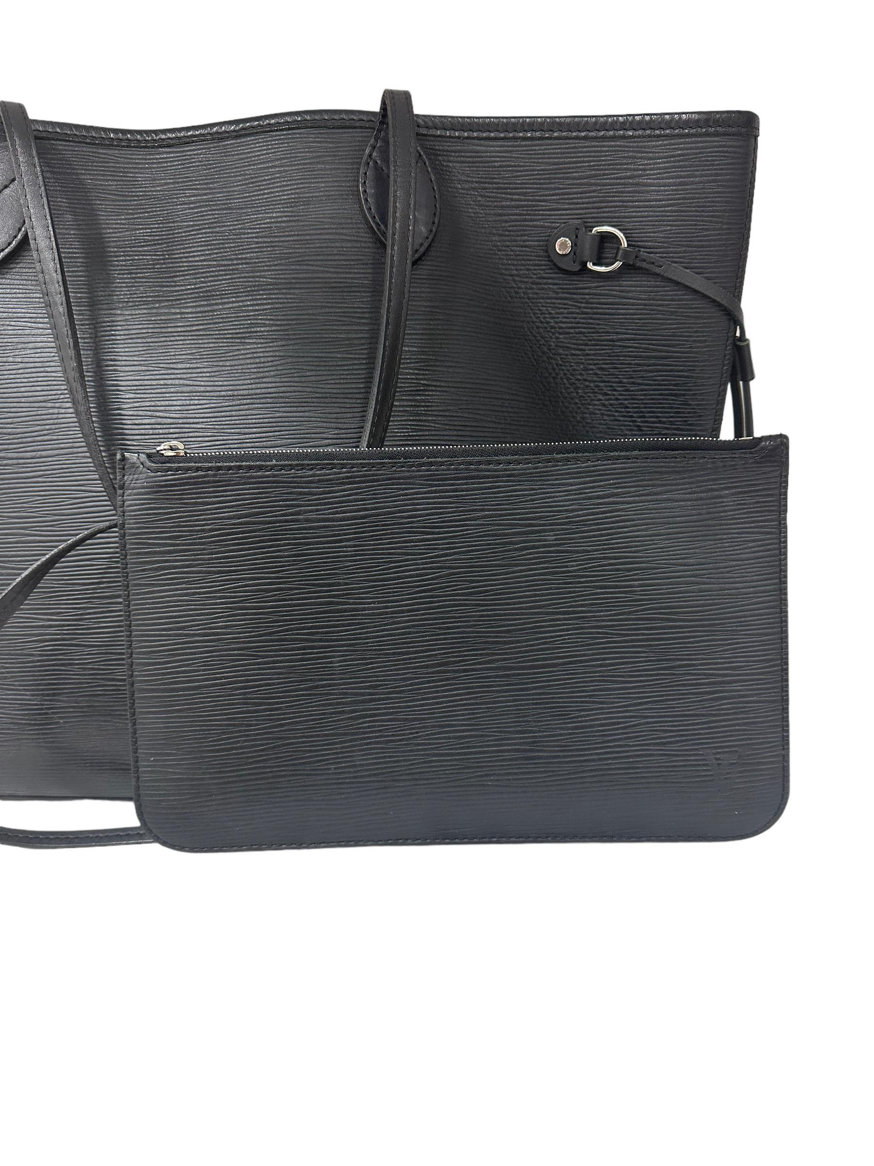 Louis Vuitton Neverfull MM Black Epi Leather Shoulder Bag 7