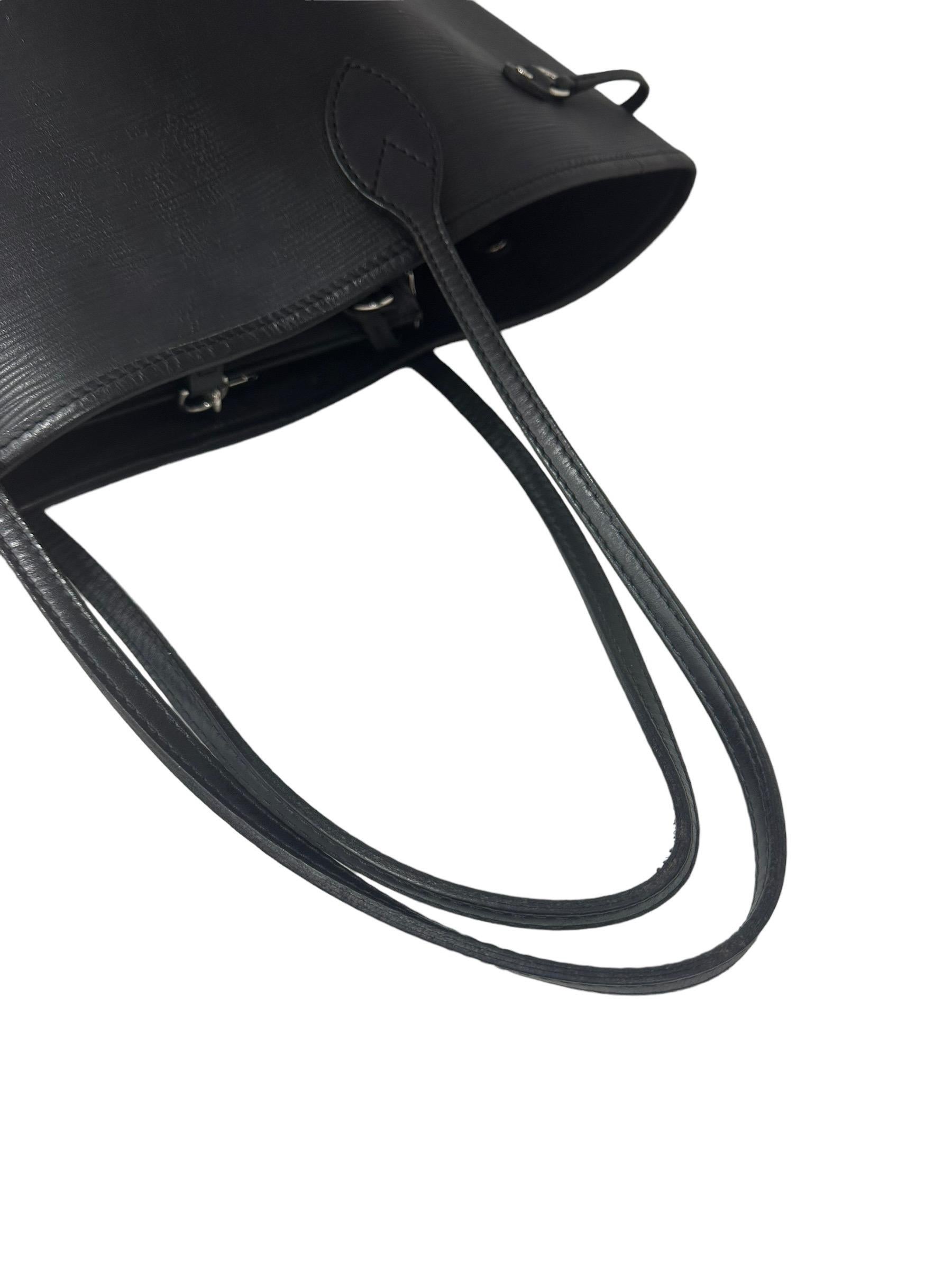 Louis Vuitton Neverfull MM Black Epi Leather Shoulder Bag 3